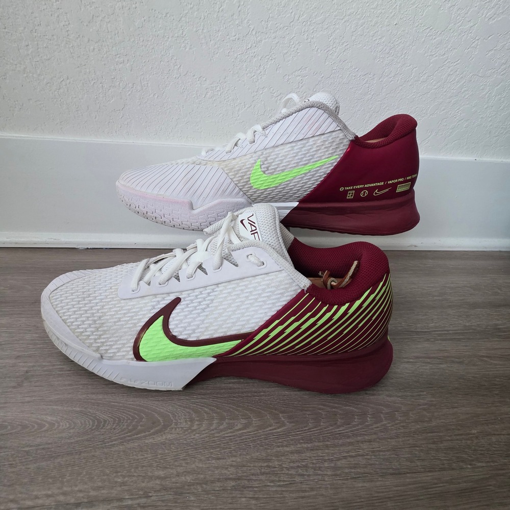 Nike Air Zoom Vapor Pro 2 tennis shoes white red lime DR6191-104 men's size 10